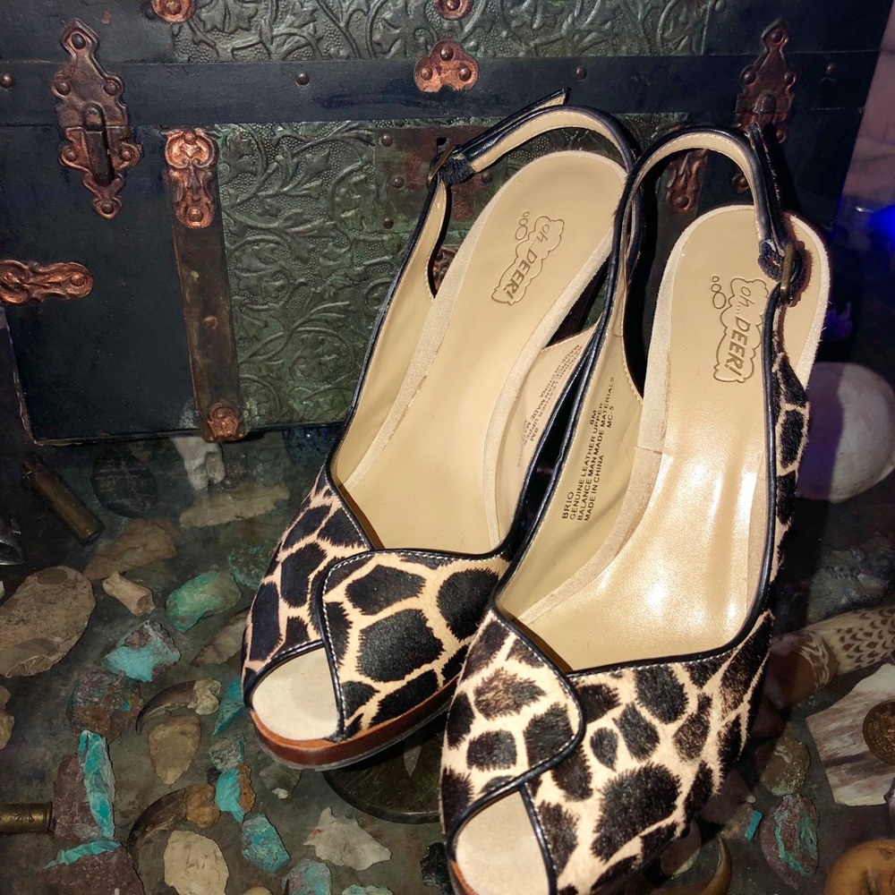 Giraffe print heels
